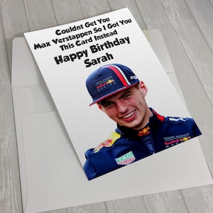 Max Verstappen personalisierte Geburtstagskarte Red Bull Geburtstagskarte F1 Fan Geschenk Red Bull