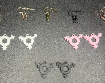 Transgender Pride Symbol Earrings - 3D Printed