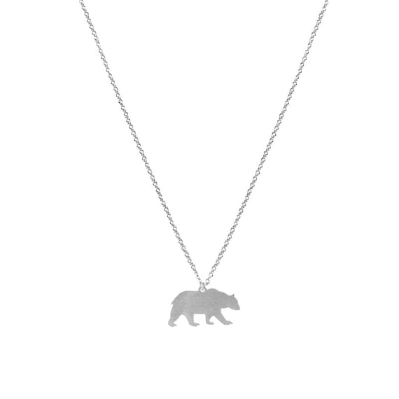Silver bear necklace Etsy