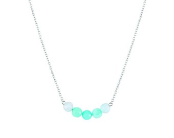 Silver necklace with stones