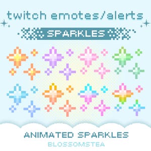 Animated Sparkles Emote Alerts for Twitch | Pixel Art Assets | Cute Assets for Streaming