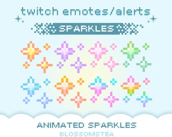 Animated Sparkles Emote Alerts for Twitch | Pixel Art Assets | Cute Assets for Streaming