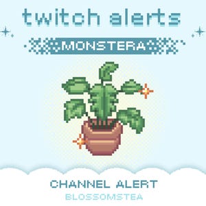 Animierter Pflanzen Alarm für Twitch | Monstera Deliciosa Alarm | Niedliche Elemente zum Streamen