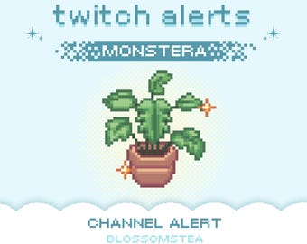 Animated Plant Alert for Twitch | Monstera Deliciosa Alert | Cute Assets for Streaming