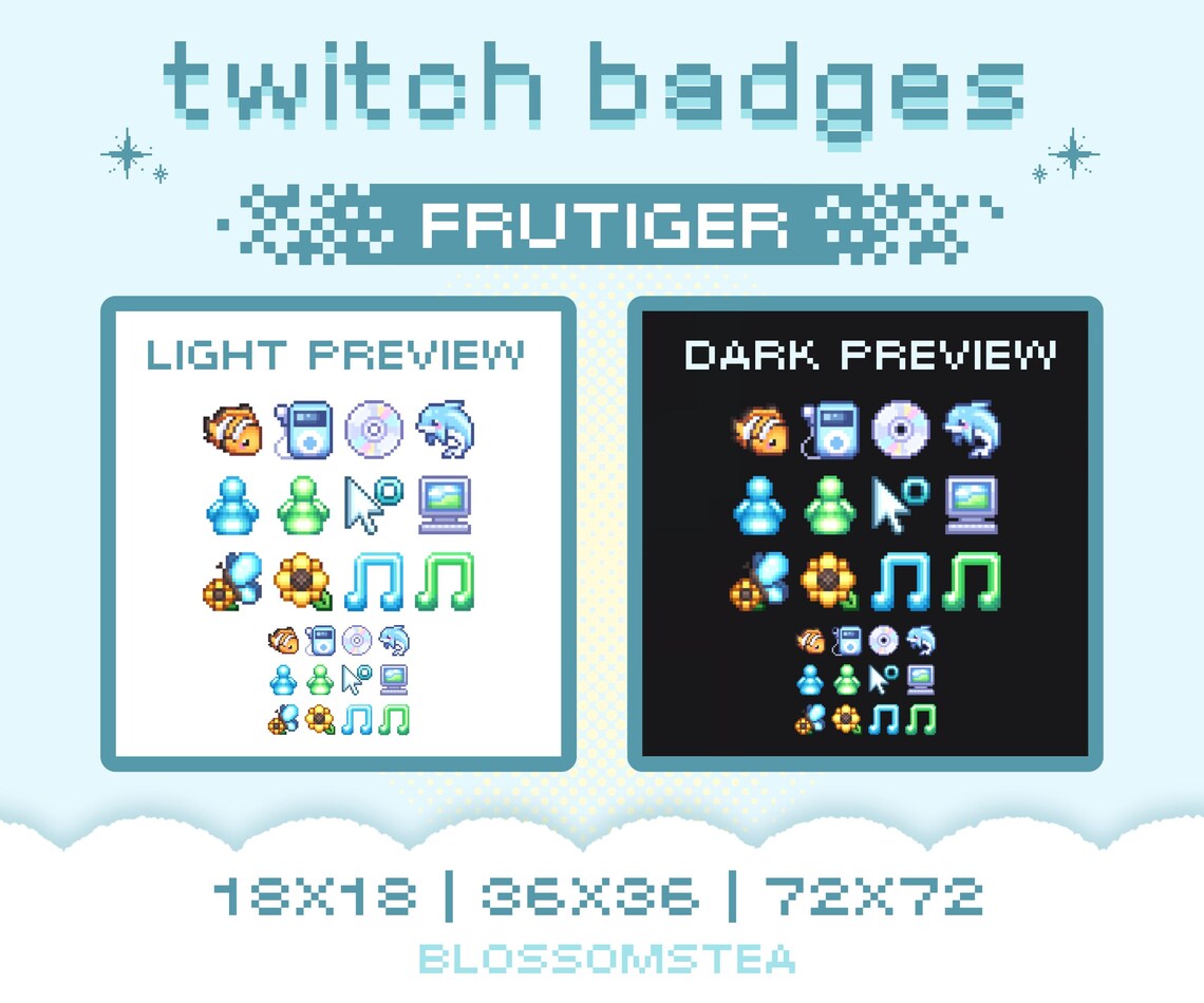 X12 Frutiger Aero Sub Badges | Webcore Pixel Bit Badges | Cute ...