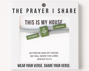 Joshua 24:15  Bracelet | This Is My House | Jewelry for Christian Athletes | Sharable Prayer Bracelets | Father's Day