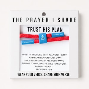 Trust His Plan, Proverbs 3:5-6, Christian Prayer Bracelet, Sports Bracelets, Bible Verse Bracelet