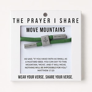 Matthew 17:20 Bracelet | Move Mountains Bracelet | Jewelry for Christian Athletes | Sharable Prayer Bracelets |Men's Bracelet