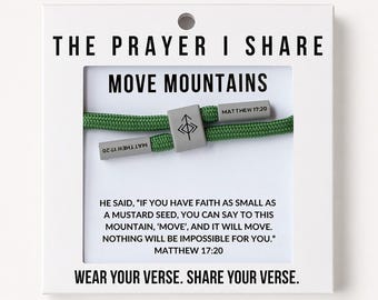 Matthew 17:20 Bracelet | Move Mountains Bracelet | Jewelry for Christian Athletes | Sharable Prayer Bracelets |Men's Bracelet