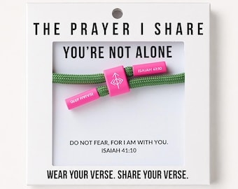 Isaiah 41:10 Bracelet | You're Not Alone Bracelet | Jewelry for Christian Athletes | Sharable Prayer Bracelets |Men's Bracelet