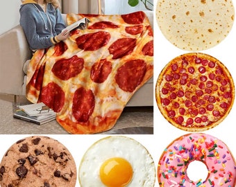 Food Themed Blanket Pizza, Burrito, Cookie, Egg, Donut