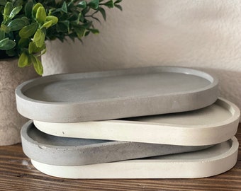 Hand crafted Concrete Trays - Candle Holder - Candle Tray - Oval Tray - Gift - Home Products - Jewelry Tray - Soap Dish