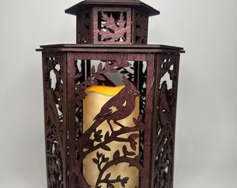 Cardinal Bird Candle Lantern