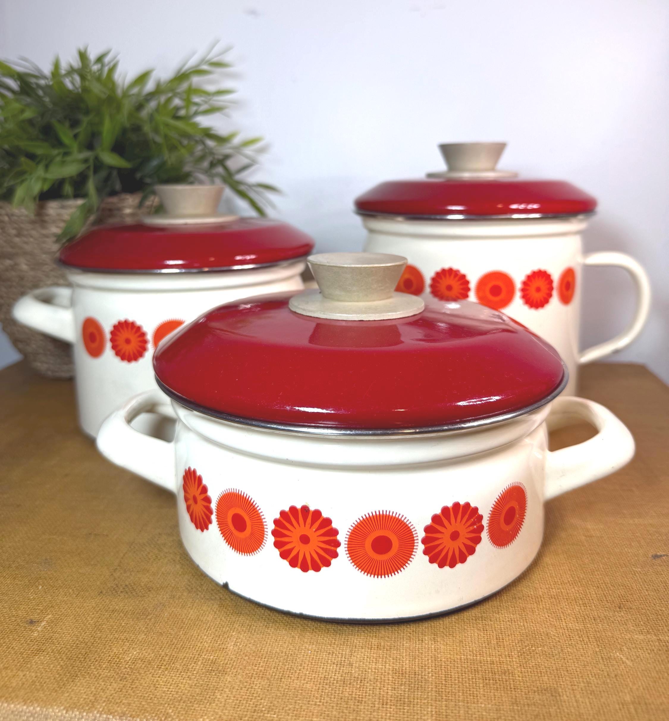 RIESS エナメル　ザル 5-part enamel set - Riess Enamel Cookware