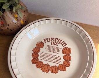 Vintage Royal China by Jeannette "Country Harvest" Ceramic Pumpkin 11" Pie Plate