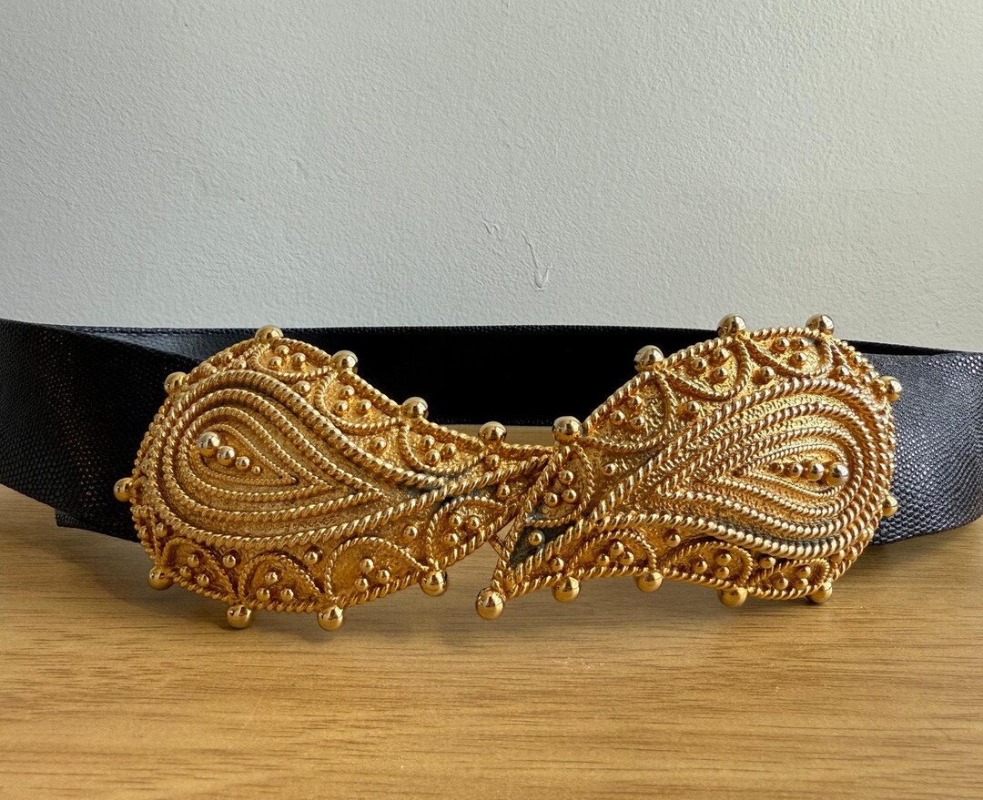 Vintage Mimi Di N Large Gold Tone Paisley Belt Buckle, C  display picture 2