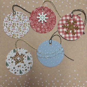 Lot de 5 Étiquettes pour cadeau de Noël