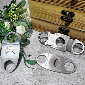 Maßgeschneiderte Zigarrenmesser, Zigarree Travel Case, Leder Zigarrenhalter, Vatertagsgeschenke, Geschenk für Ihn, Groomsman Geschenk Trauzeuge