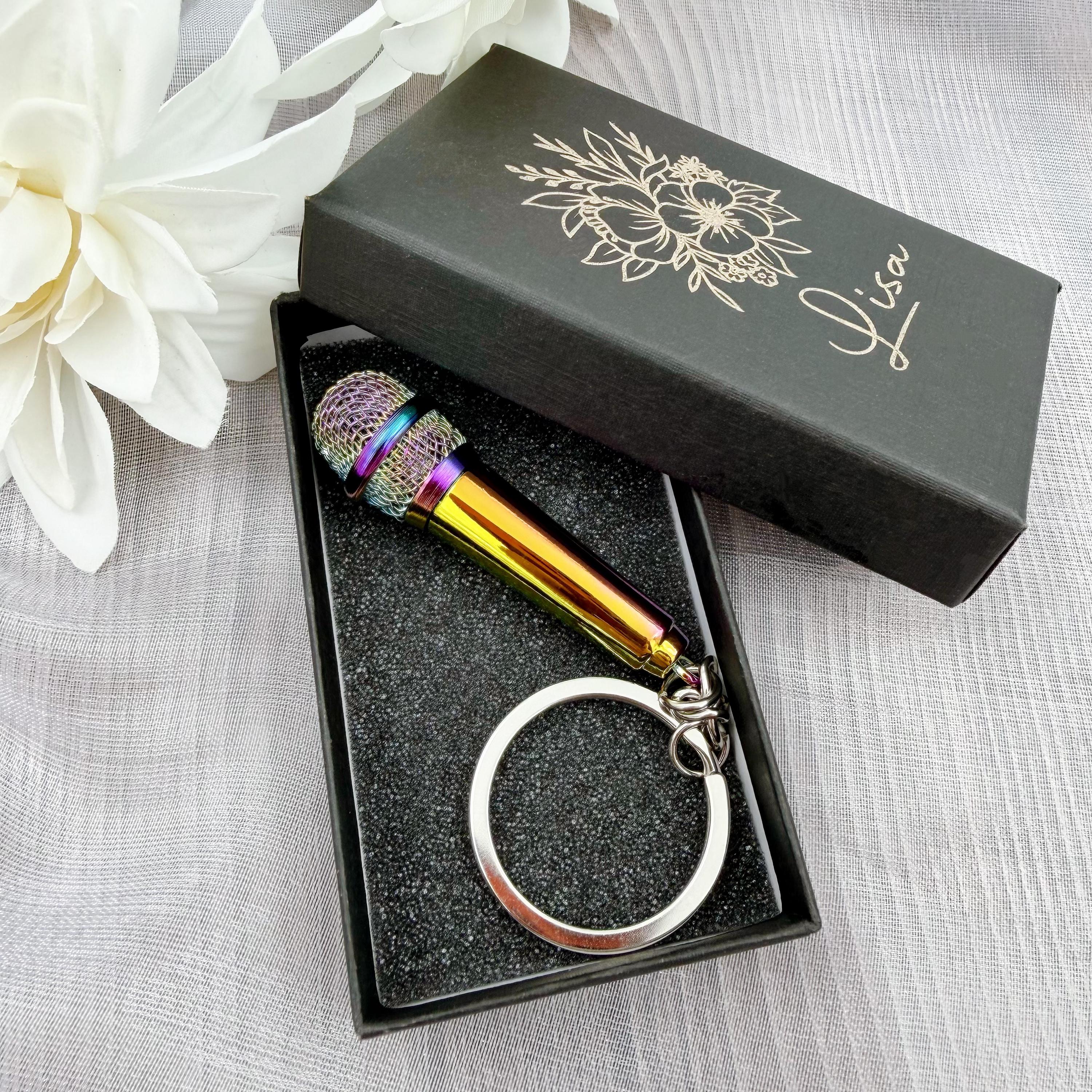 Singer Keychain Personalized Microphone Keychain, Music Lover Gift, Singer Charm, Zinc ...