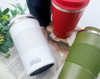 Personalizowany kubek do kawy, prezent dla druhny, kubek podróżny, prezent dla niej, przyjęcie weselne, kubek do kawy na wesele, prezent urodzinowy, izolowany kubek ze stali nierdzewnej