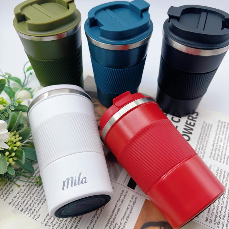 Personalised Coffee Cup,Bridesmaid Gift,Travel Cup,Gift For Her,Wedding Party,Wedding Coffee cup,Birthday gift,Insulated Stainless Steel Cup image 1