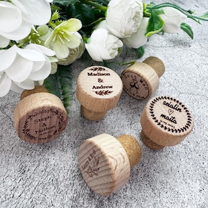 Custom engraved bulk wine bottle wooden stopper, wine stopper party favors, new house warming gifts, personalized home wine stopper souvenir
