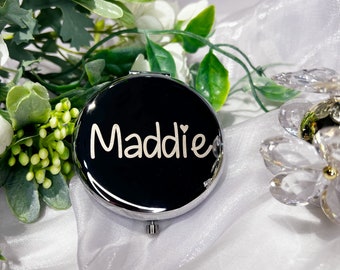 Customized Pocket Makeup Mirror, Bridesmaid Gifts, Personalized Name Mirror, Bridesmaid Proposal & Best Friend's Birthday, Gift for Women