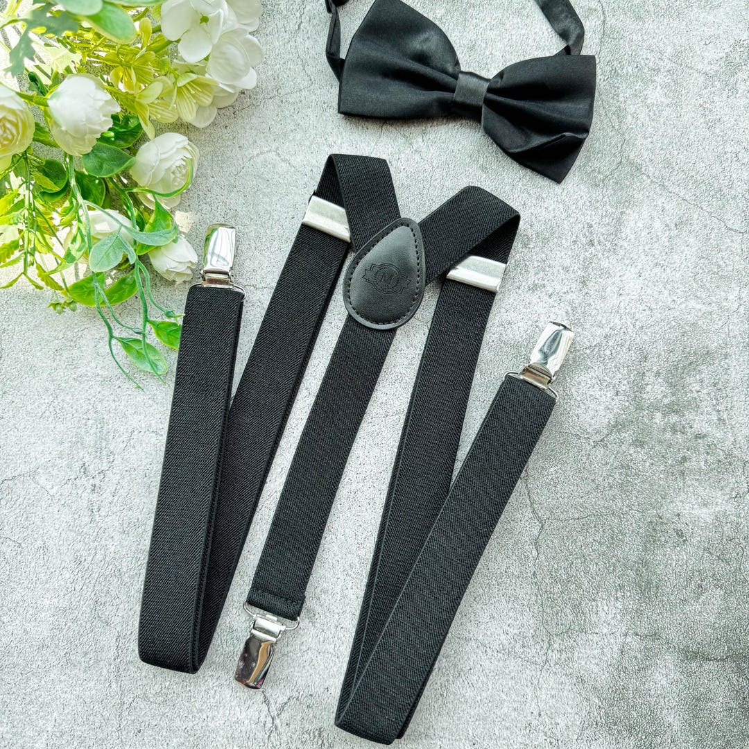 braces bow tie set