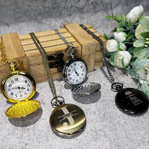 Customized retro style pocket watch, personalized wedding gift, Groomsman gift， carved pocket watch， Father&#39;s Day gift， birthday gift