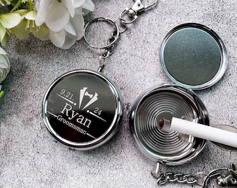 Personalized Engraved Silver Pocket Ashtray: Groomsman Gift