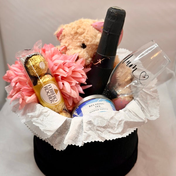 Velour Flower Gift Boxes | Chocolates | Candles | Wine | Teddy Bear | Pamper Set| Cream | Birthday Gift | Hamper