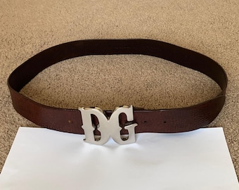 DG1020 Dolce & Gabbana unisex women men brown leather belt size 110 cm 44 inch