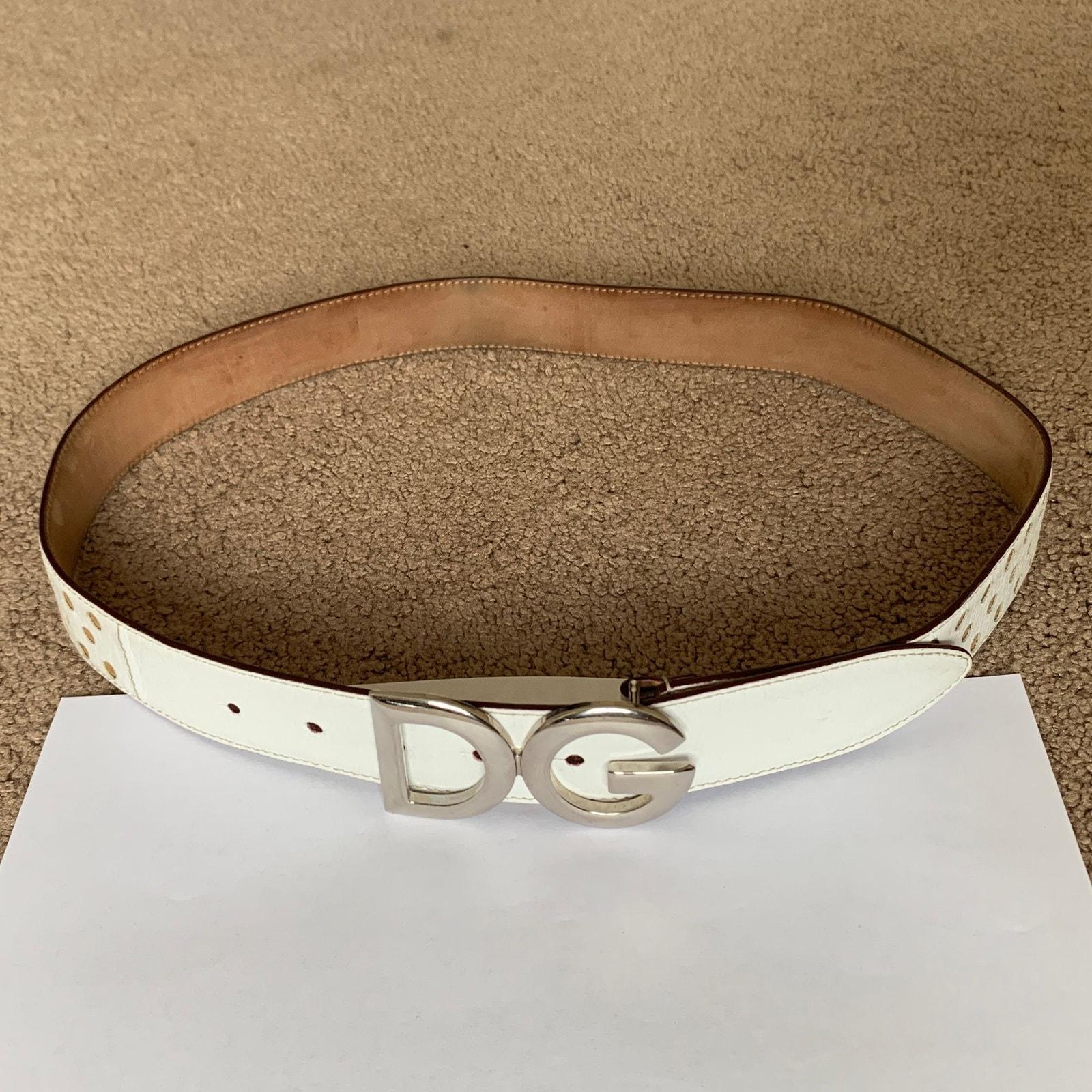 Dolce & Gabbana white leather belt Dolce & Gabbana White Heritage Sicily Charm Belt – THE CLOSET main image 3
