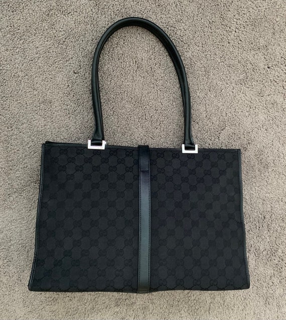 Authentic Gucci Vintage Large Jackie Black Bag wi… - image 2