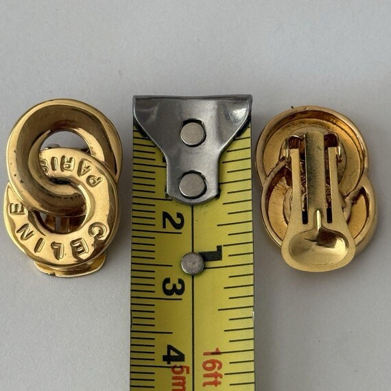 Authentic Celine Paris Interlocking 2 Circles Cli… - image 4