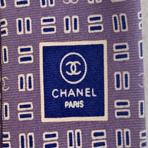 Chanel coco mark silk Neck tie authentic with COA image 5