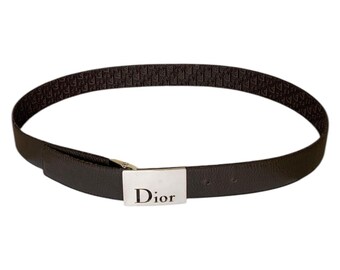 Vintage CHRISTIAN DIOR Leather Logo Belt — 32