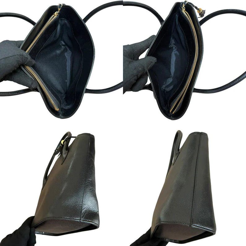 Valentino Garavani black leather V logo tassel handbag authentic with COA image 7