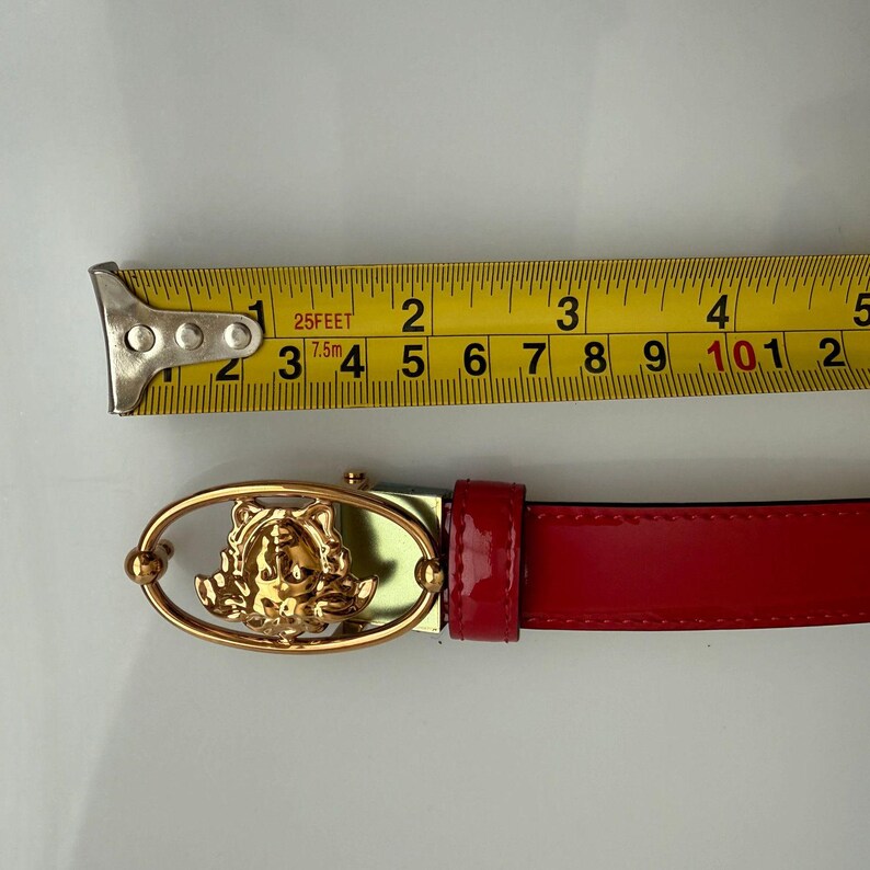 Versace NWT rött lackbälte i äkta läder, 95 cm och 38 tum bild 7