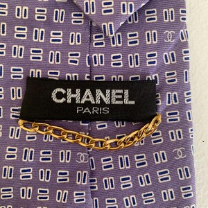 Chanel coco mark silk Neck tie authentic with COA image 4