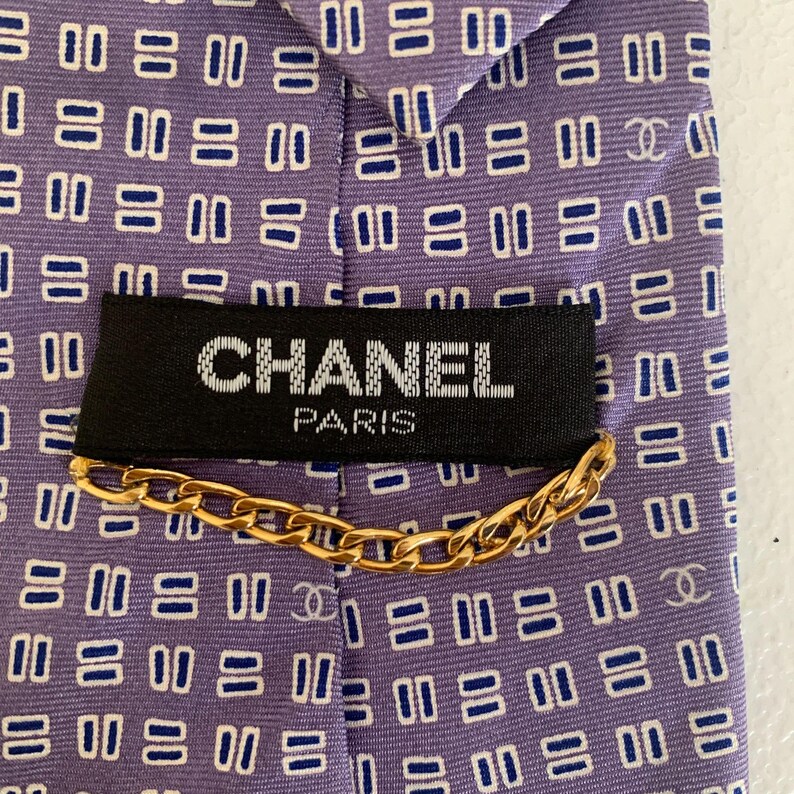 Chanel coco mark silk Neck tie authentic with COA image 4