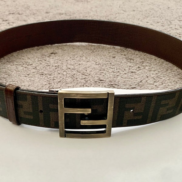 Authentic vintage unisex Fendi zucca monogram belt size 36”