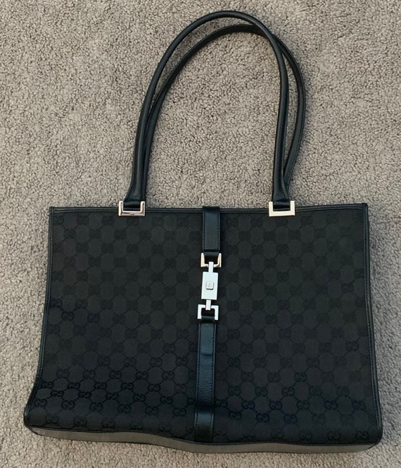 Authentic Gucci Vintage Large Jackie Black Bag wit