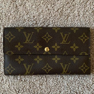 Carteira longa feminina autêntica Louis Vuitton com monograma