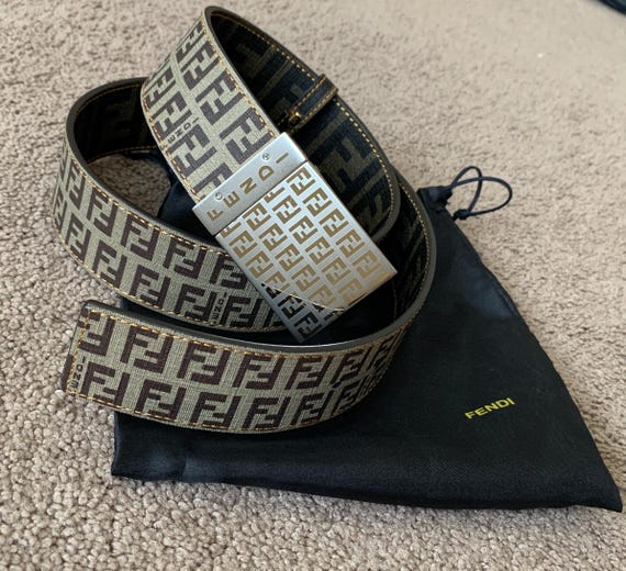 Authentic Fendi Unisex Double Side Reversible FF Monogram Belt With Dust Bag Etsy