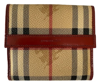 Burberry check trifold compact wallet authentic with COA