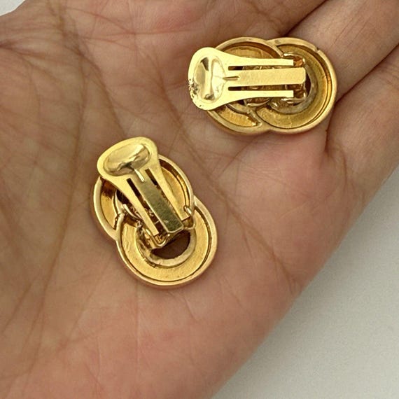 Authentic Celine Paris Interlocking 2 Circles Cli… - image 3