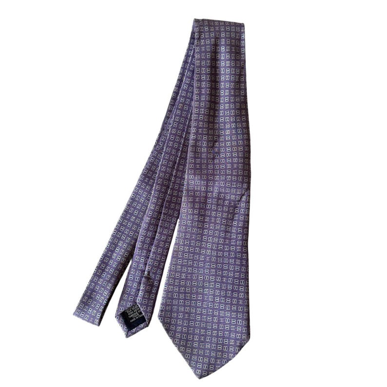 Chanel coco mark silk Neck tie authentic with COA image 1