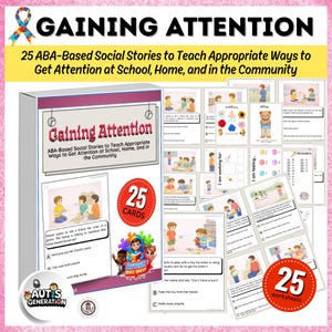 Cómo captar la atención: Tarjetas de habilidades sociales para niños con autismo (25 tarjetas)