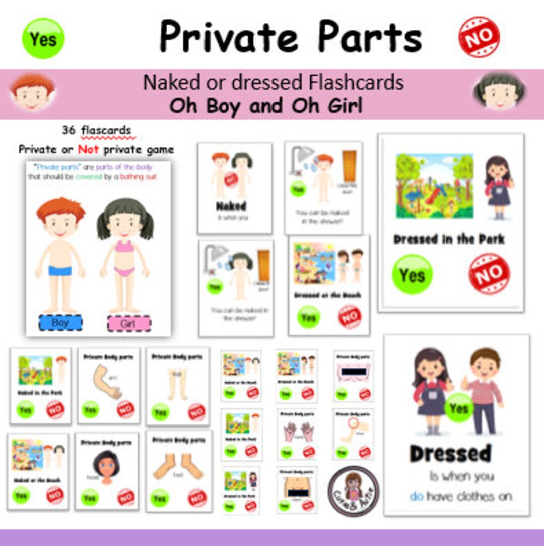 Public And Private Body Parts Cards Personal Safety Etsy